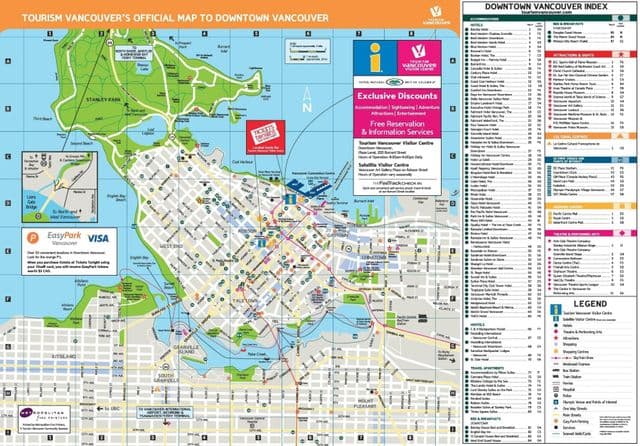 Vancouver city center map
