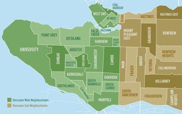Vancouver neighborhoods map
