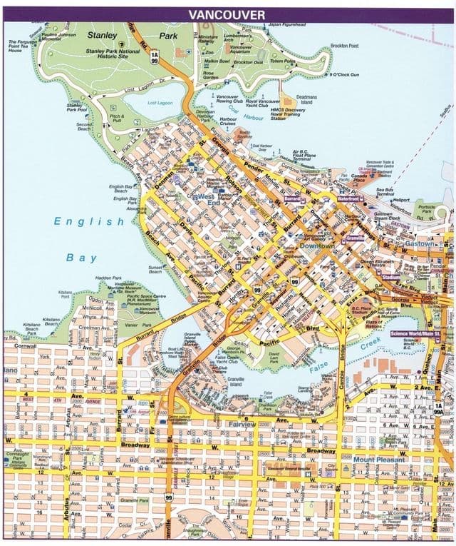 Vancouver streets map